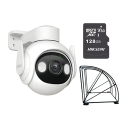 Kit cronos cámara de seguridad imou Cruiser 2 2k GS7EN-3M0WE IP WiFi video a Color 24/7 audio doble vía seguimiento y detección inteligente interiores/exteriores + Protección metálica + MicroSD 128GB