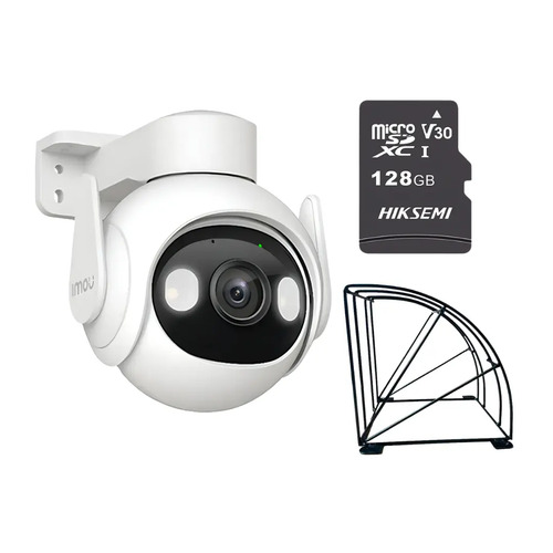 Kit cronos cámara de seguridad imou Cruiser 2 2k GS7EN-3M0WE IP WiFi video a Color 24/7 audio doble vía seguimiento y detección inteligente interiores/exteriores + Protección metálica + MicroSD 128GB