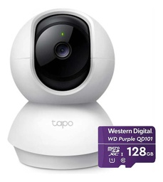 TAPO & cronos CAMARA Inteligente IP WiFi 3MP TP1845-PLUS-128 PANDEO CON AUDIO BIDIRECCIONAL TILDEO ULTRA HIGH MODO PRIVACIDAD C210P2 + ALMACENAMIENTO MICRO SD 128GB