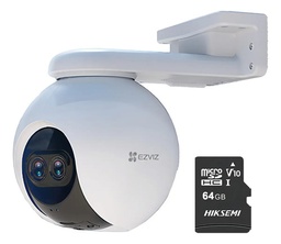 Ezviz Cámara PT IP 2 MP C8PF-PLUS-64 Wi-Fi Con Detección Humana Lente Dual Y Visión Nocturna en Color Cobertura Visual 360° Y Notificación Push + Memoria MicroSD 64 GB