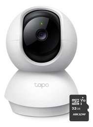 TAPO & cronos CAMARA Inteligente IP WiFi 3MP TP1845-PLUS-32 PANDEO CON AUDIO BIDIRECCIONAL TILDEO ULTRA HIGH MODO PRIVACIDAD C210P2 + ALMACENAMIENTO MICRO SD 32GB