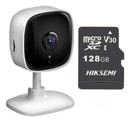 TP-LINK Cámara de seguridad Para interiores TAPO-C110-PLUS-128 Con MicroSD 128GB Audio Bidireccional Alarma con luz y sonido 3MP Fácil Configuración Detección de movimiento y notificaciones C110 Calidad Ultra alta definición