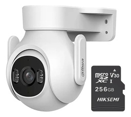 Dahua Cámara IP PT WiFi Resolución de 3MP Detección de humanos y vehículos por AI  + MicroSD 256GB Audio Bidireccional WiFi 6 Protección IP65  Visión 360 Visión Nocturna  Color Blanco DHT0060098