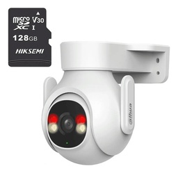 Dahua Cámara IP PT WiFi Resolución de 3MP Detección de humanos y vehículos por AI  + MicroSD 128GB Audio Bidireccional WiFi 6 Protección IP65  Visión 360 Visión Nocturna  Color Blanco DHT0060098