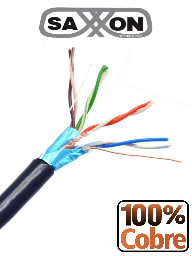 SAXXON OFTPCAT5ECOPE150N- CABLE BLINDADO FTP 100% EXTERIOR / 150 M/ 