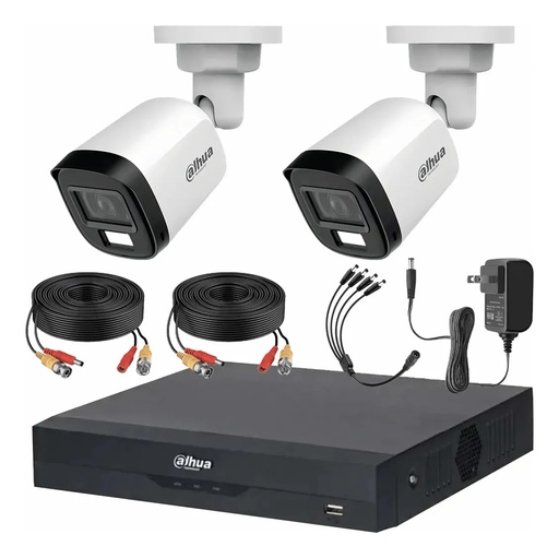 Kit Videovigilancia Cronos 2 Cámaras Dahua Bala HFW1500CMN 5mp con micrófono + cables + Accesorios - Kit CCTV HFW1500CMN-ZERO-CC (DVR XVR5104HS Circuito Cerrado)