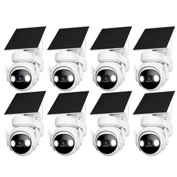 Kit Cronos 8 Cámaras Seguridad Exterior Imou Cell PT 4G con Panel Solar 3MP IP66 360° Pan Tilt Visión Nocturna Color Audio Bidireccional Detección Humana Alarma Activa MicroSD Nube CCTV 4G