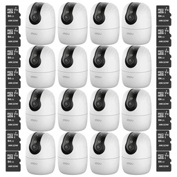 Kit Cronos 16 Cámaras Seguridad Interior Imou Ranger 2C Pro 3MP + 64GB MicroSD WiFi 360° Pan Tilt Visión Nocturna Color Audio Bidireccional Detección Humana Smart Tracking Alarma SD Nube CCTV