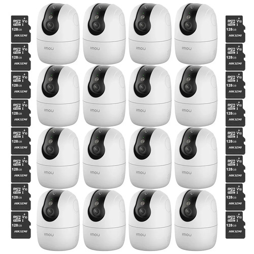 Kit Cronos 16 Cámaras Seguridad Interior Imou Ranger 2C Pro 3MP + 128GB MicroSD WiFi 360° Pan Tilt Visión Nocturna Color Audio Bidireccional Detección Humana Smart Tracking Alarma SD Nube CCTV