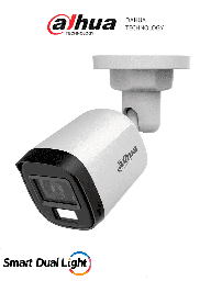 DAHUA-Cámara Bullet de 5 MP Serie Cooper/ Lente 2.8 mm Apertura Hasta 106°/ Iluminación Dual Inteligente/ Iluminación Hasta 30Mts con IR +20Mts Luz Calida/ Micrófono Incorporado/ Plástico/ Para ExteriorIP67