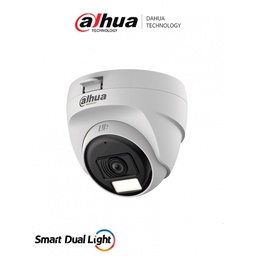 DAHUA HAC-T1A21N-U-IL-A - Cámara Domo de 2 MP Serie Cooper/ Lente de 2.8 mm Apertura Hasta 100°/ Iluminación Dual Inteligente Hasta 25Mts con IR & 20Mts Luz Calida/ Micrófono Integrado/ Policarbonato