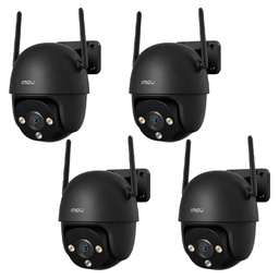 Kit Videovigilancia 4 Cámaras Imou PT IPC-DK7 2MP WiFi Full Color Audio Color Negro + Accesorios - Kit de Cámara Inteligente DK7-2MP-EP / Disuasión Activa y Ranura MicroSD - CCTV