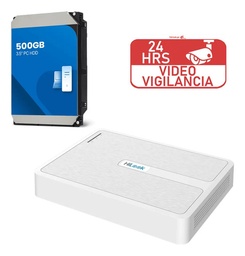 Nvr 8 Canales Ip 8 Pts Poe 4 MP Hilook HDD 500 GB
