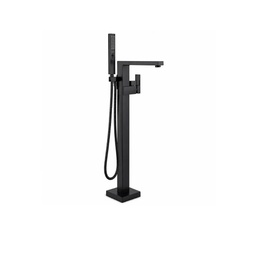 Grifo de bañera / ducha de pie cuadrado, diseño moderno. Negro