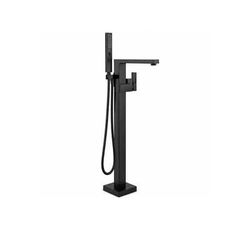Grifo de bañera / ducha de pie cuadrado, diseño moderno. Negro