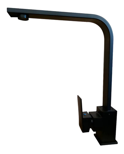 Grifo mezclador de cocina de acero inoxidable y una manija. Negro Cepillado