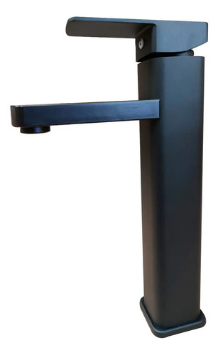 Grifo llave de baño cuadrado montado, agua fría/caliente. Negro
