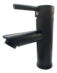 Grifo mezclador de lavabo de baño de acero inoxidable, Negro.