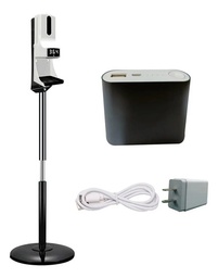 (Kit K90-PRO) Dispensador de Gel y Termómetro Automatico K9-PRO con Soporte Negro