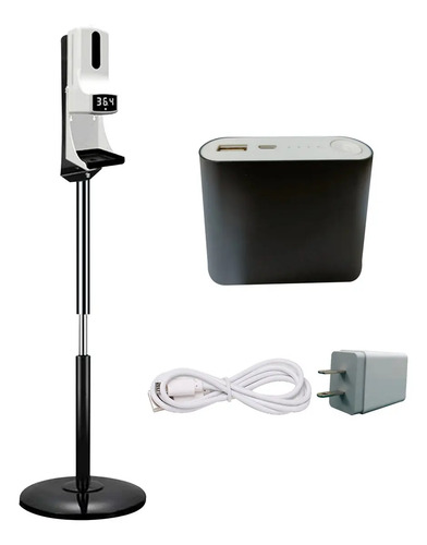 (Kit K90-PRO) Dispensador de Gel y Termómetro Automatico K9-PRO con Soporte Negro