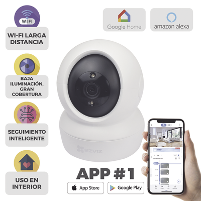 Mini Cámara IP PT 2 Megapíxel / Wi-Fi / Seguimiento Inteligente / Audio de Dos Vías / Notificación Push / Ranura para Memoria / Uso en Interior Color Bco
