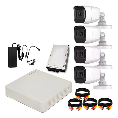 KIT 4 CAMARAS HILOOK AUDIO INTEGRADO HDD 3 TB