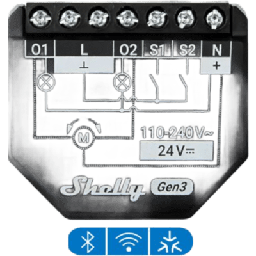 Apagador inteligente WiFi Shelly 2PM Gen3 2 canales 10A