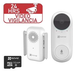 (EZVIZ) Timbre Wi-Fi (Doorbell) de Batería Recargable + Micro SD 32 GB