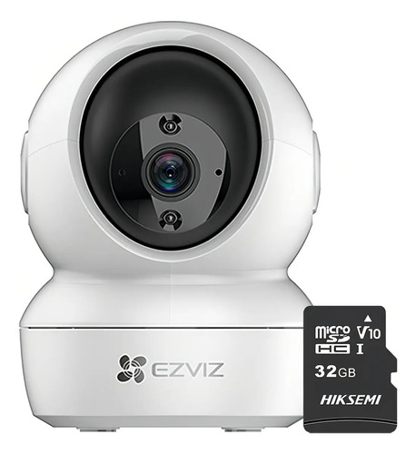 Kit Cámara De Seguridad Ezviz Modelo C6n-PLUS-32 Almacenamiento Microsd 32GB, Wireless Inalambrica 2mp Visión Nocturna Incluida Con Movimiento Ptz C6N Y Audio Bidireccional