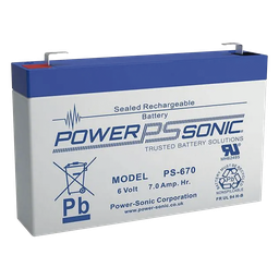 Batería 6V 7AH Power Sonic PS-670-F1 AGM VRLA F1