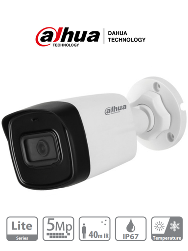 Camara Dahua  HAC-HFW1500TL-28 Bullet de 5 Mp, Lente 2.8 mm, 111°, IR 40, Starlight.