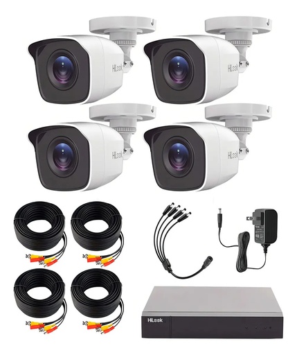 KIT TurboHD 1080p / DVR 8 canales / 4 Cámaras Bala Metálicas / Fuente de Poder / Accesorios de Instalación