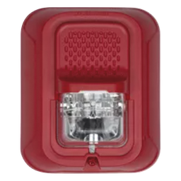 Bocina estroboscópica Honeywell SPSRLP pared roja serie L