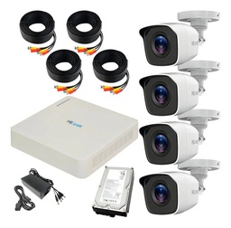 KIT TurboHD 720p / DVR 4 canales y 4 cámaras Bala + HDD 500 GB