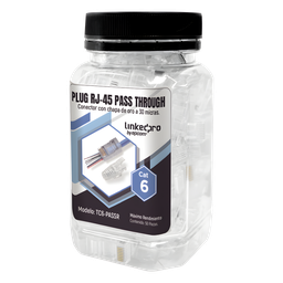 Plug RJ45 Cat6 LinkedPro TC6-PASSR Pass Through con alivio