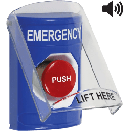 Botón de emergencia STI SS24A4EM-EN azul de superficie