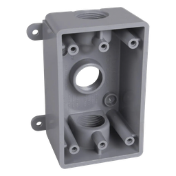 Caja conduit impermeable RACO HUB-PSB-37550-GY 1 gang gris