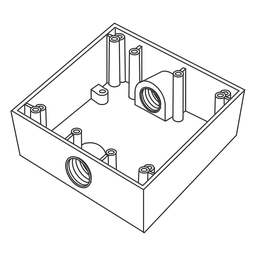 Caja condulet cuadra Rawelt RC-04-83 3/4" intemperie 2 bocas