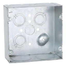Caja cuadrada Raco HUB-259 acero 4-11/16" 6 entradas 1-1/4"