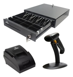 Kit Punto de Venta Impresora 58mm, Cajón de Efectivo y Scaner
