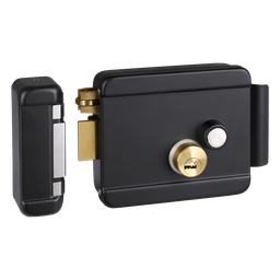 Cerradura eléctrica AccessPRO BL-ACCESSRIMBL 12 Vcd izquierda negra