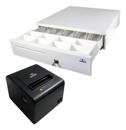 Kit Punto de Venda Cajón de Efectivo e Impresora Termica de 80 mm USB