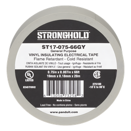 Cinta aislante Panduit ST17-075-66GY PVC 19mm gris