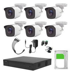 KIT CCTV TurboHD 1080p con DVR 8 canales y 6 Cámaras Bala Metálicas + Disco Duro 3 TB (Sin Cables)