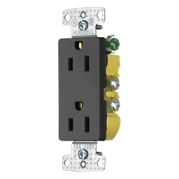 Contacto dúplex Hubbell HUB-RRD-15BK 15A 125V negro