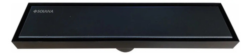 Coladera de 30x7cm de Acero Inoxidable Solana Modelo Lia Black Para Baño o Exteriores con Vista Invisible y Rejilla Anti-Olores
