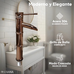 Grifo monomando para lavabo alto, Gold Rose.