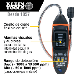 Detector de fugas de gas Klein Tools ET-120 portátil 85 dB