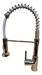 Grifo Agata pulverizador abatible de cocina de una sola manija y resorte. Gold