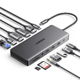 Docking station USB-C UGREEN 15978 12 en 1 triple 4K PD 100W